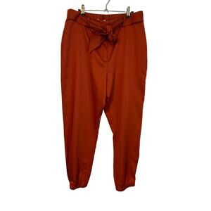 Antonio Melani NWT Brick Color Sateen Paper Bag High Rise Jogger Style Size 14